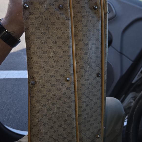 Gucci Brown Monogram Crossbody Bag with Tan Trim - Picture 10 of 16